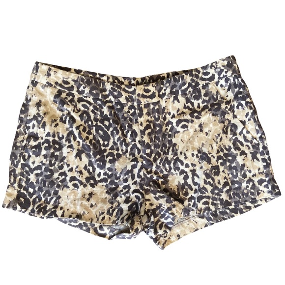 Gray and Cream Colored Linen Joie Shorts - Picture 1 of 10